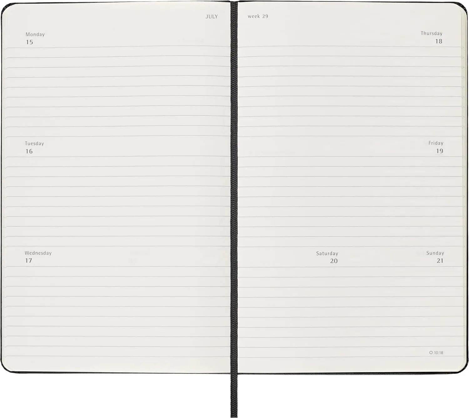 Moleskine Classic 18 Month 2024-2025 Weekly Horizontal Planner,Hard Cover, Large (5" x 8.25"), Black, 208 pages