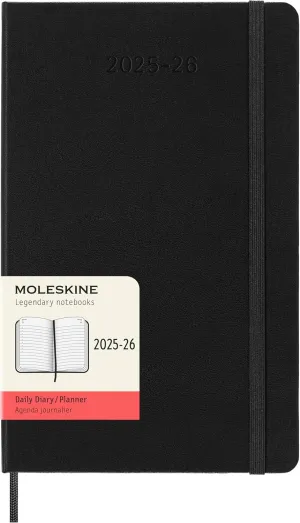 Moleskine Classic 18 Month 2025-2026 Daily Planner, Hard Cover, Large (5" x 8.25"), Black, 608 pages
