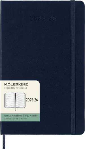 Moleskine Classic 18 Month 2025-2026 Weekly Planner, Hard Cover, Large (5" x 8.25"), Sapphire Blue, 208 pages