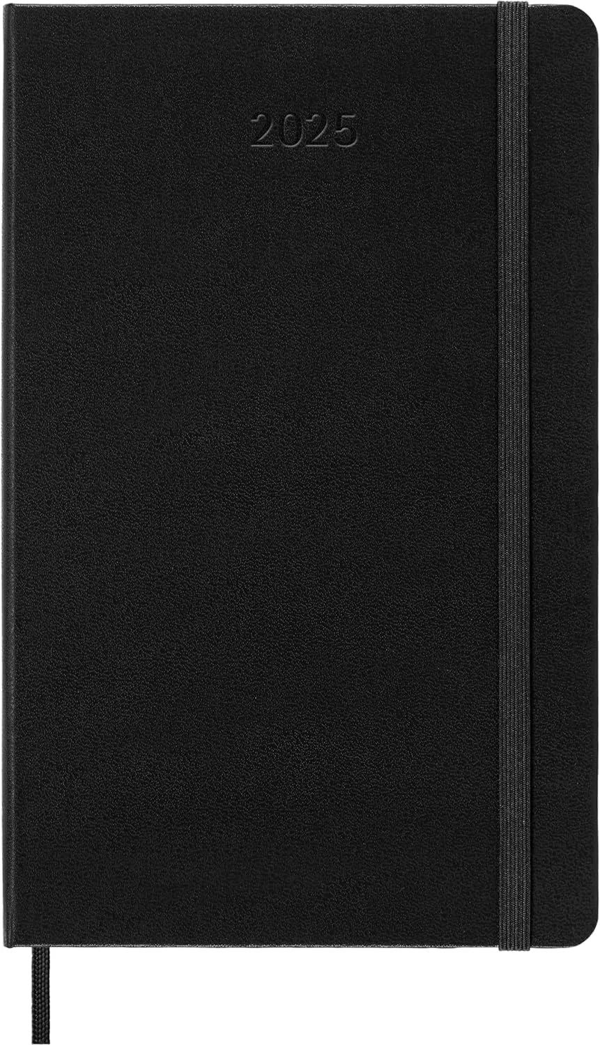 Moleskine PRO 12 Month 2025 Weekly Vertical Planner, Hard Cover, Large (5" x 8.25"), Black, 288 pages