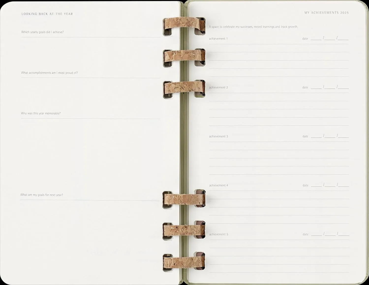 Moleskine Spiral 12 Month 2025 Solar Year Planner, Hard Cover, Large (5" x 8.25"), Kiwi, 200 pages