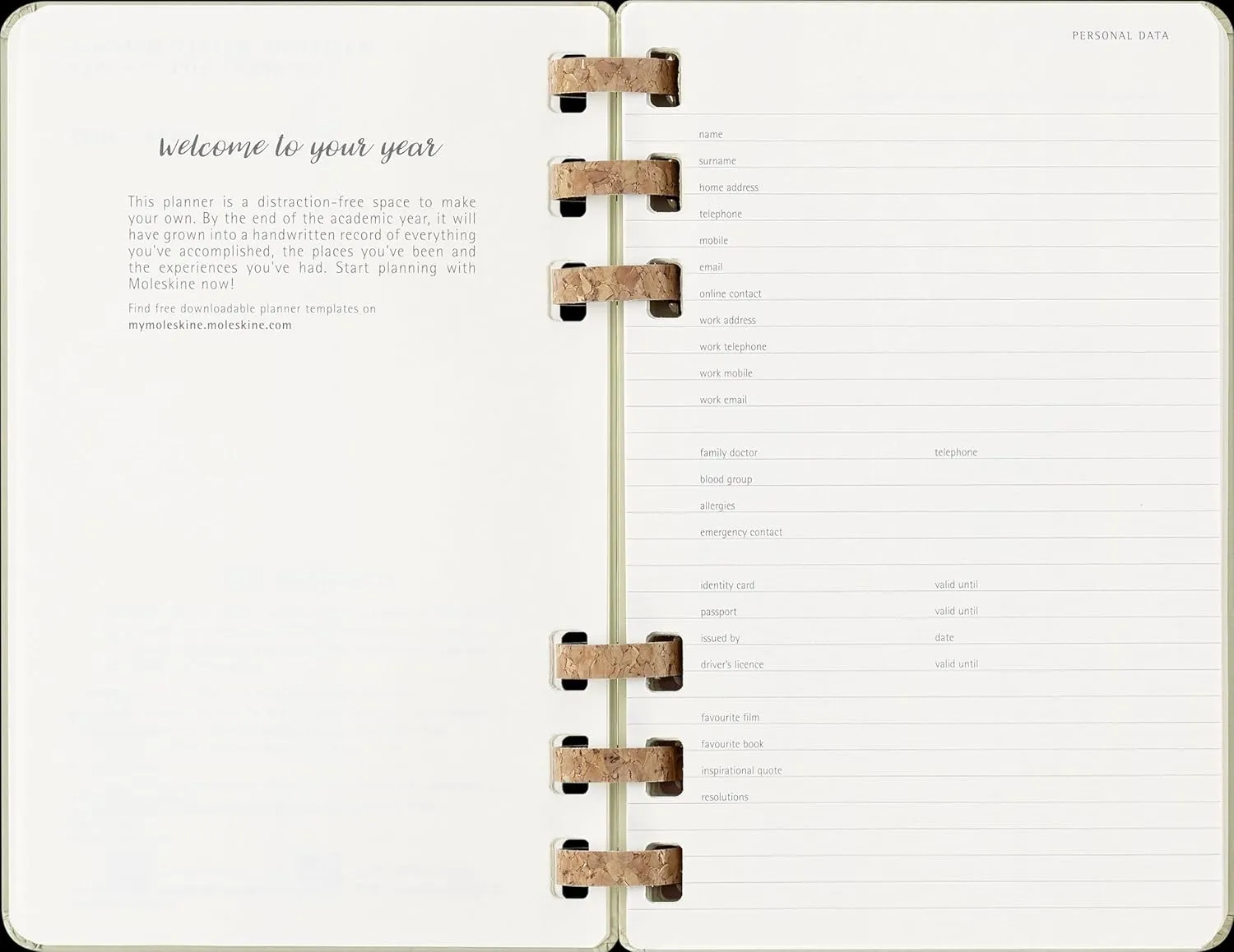 Moleskine Spiral 12 Month 2025 Solar Year Planner, Hard Cover, Large (5" x 8.25"), Kiwi, 200 pages