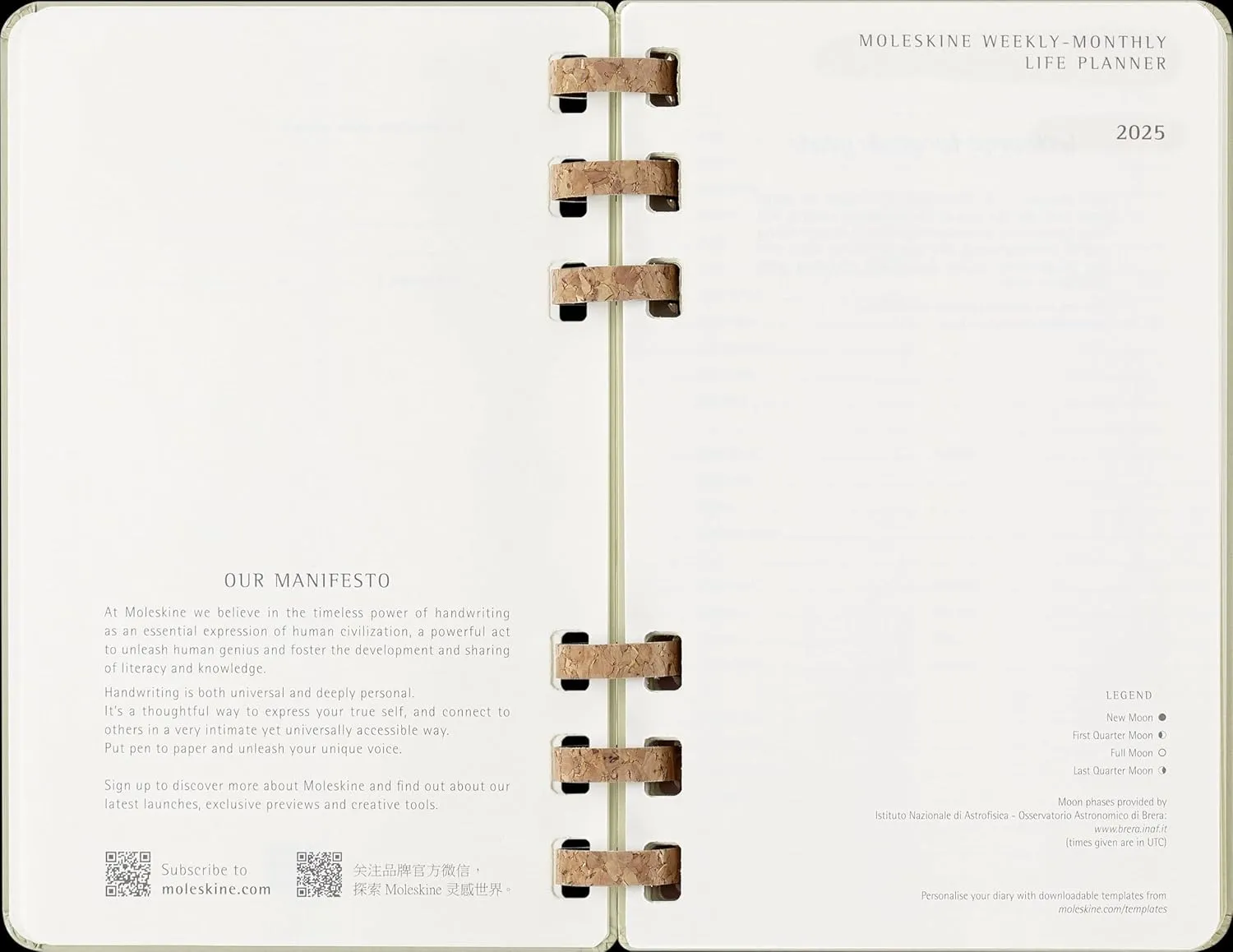 Moleskine Spiral 12 Month 2025 Solar Year Planner, Hard Cover, Large (5" x 8.25"), Kiwi, 200 pages