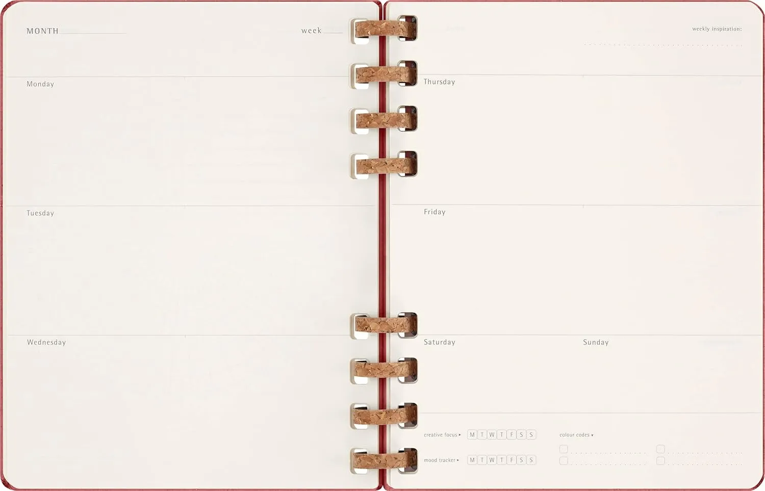 Moleskine Undated Spiral Planner, 12M, Extra Large, Crush Cherry, Hard Cover (7.5 x 10)
