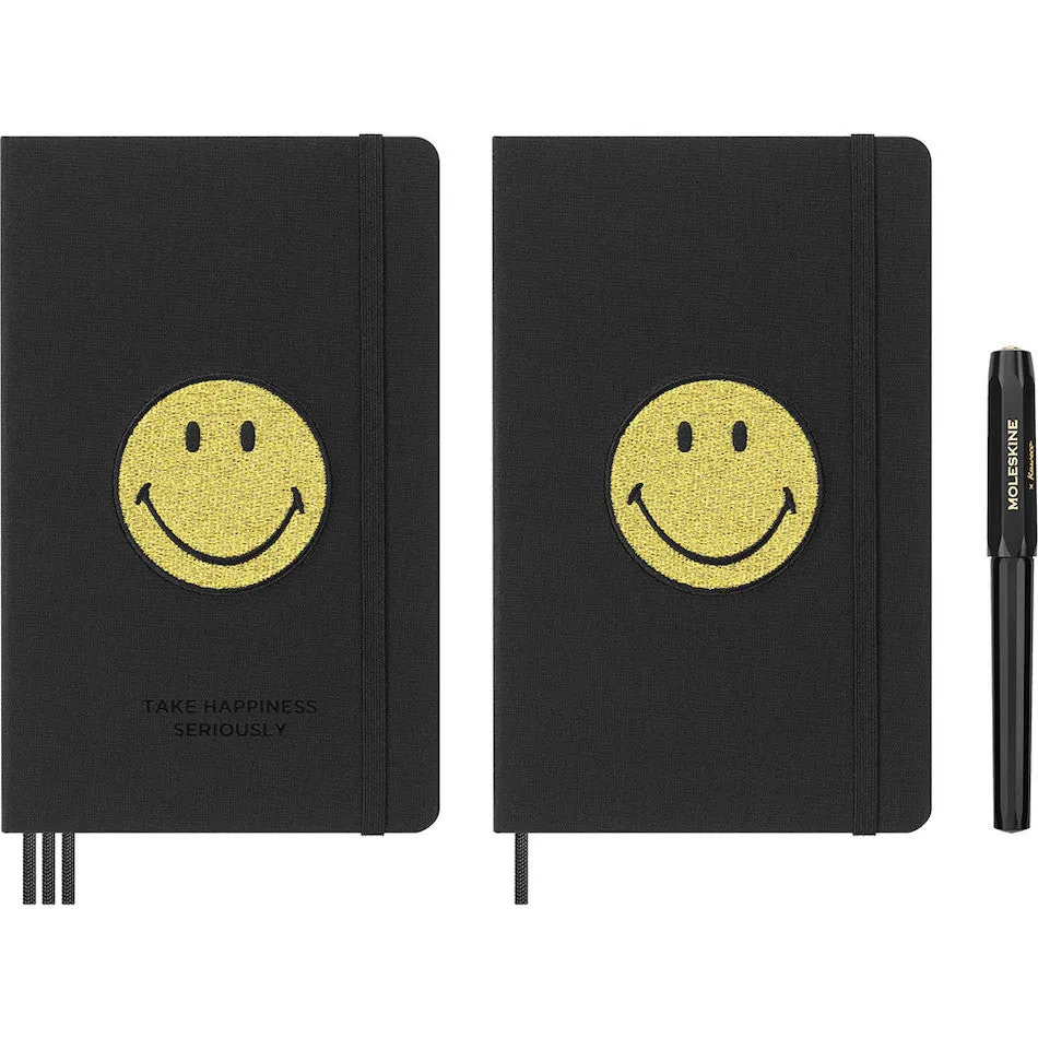 Moleskine x Kaweco Rollerball Pen Notebook and Positivity Planner Set Limited Edition Smiley