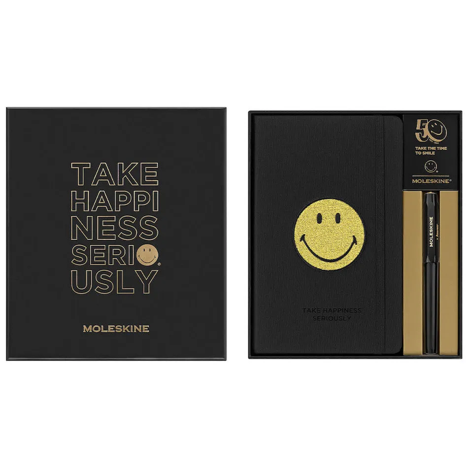 Moleskine x Kaweco Rollerball Pen Notebook and Positivity Planner Set Limited Edition Smiley