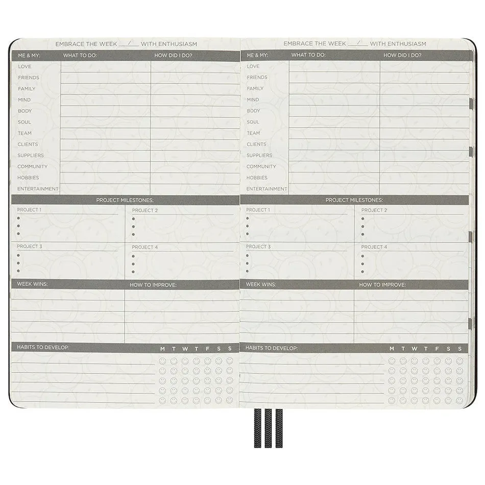 Moleskine x Kaweco Rollerball Pen Notebook and Positivity Planner Set Limited Edition Smiley