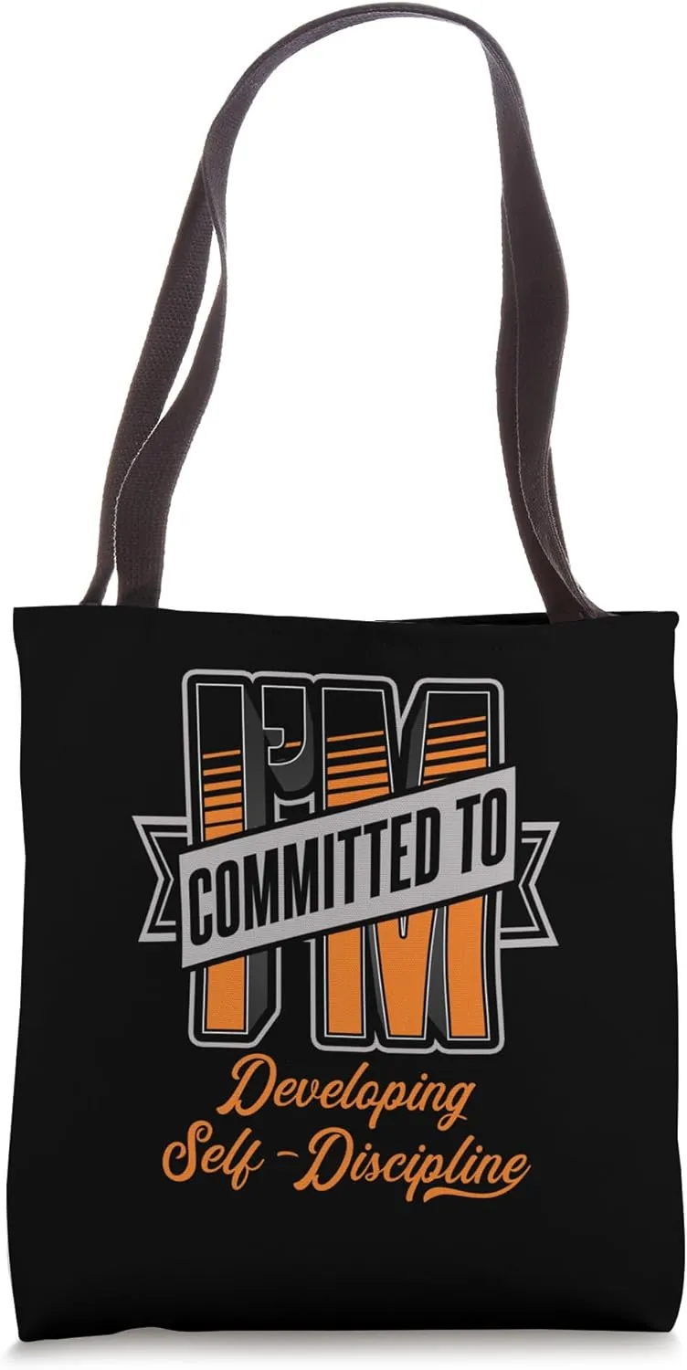 Motivational Committed to Developing Self-Discipline Design Tote Bag