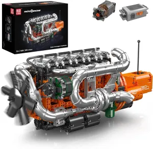 Mould King 10200 Truck Engine Model Kit, Build Your Own Truck Engine & Transmission Building Sets with Motor, STEM Project Building Model Kits That Run, Collector Toy for Boys Adults(3236 Pieces)