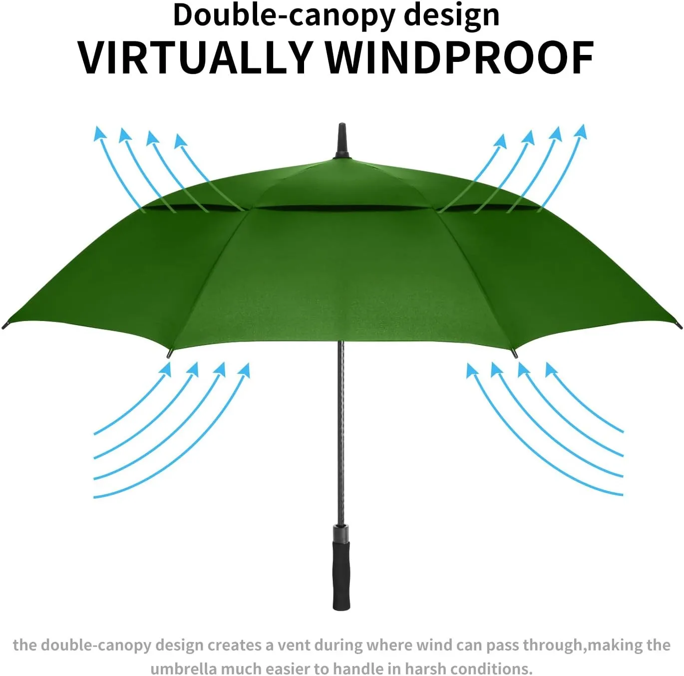 MRTLLOA 54/62/68/72 Inch Automatic Open Golf Umbrella, Extra Large Oversize Double Canopy Vented Windproof Waterproof Stick Umbrellas for Rain