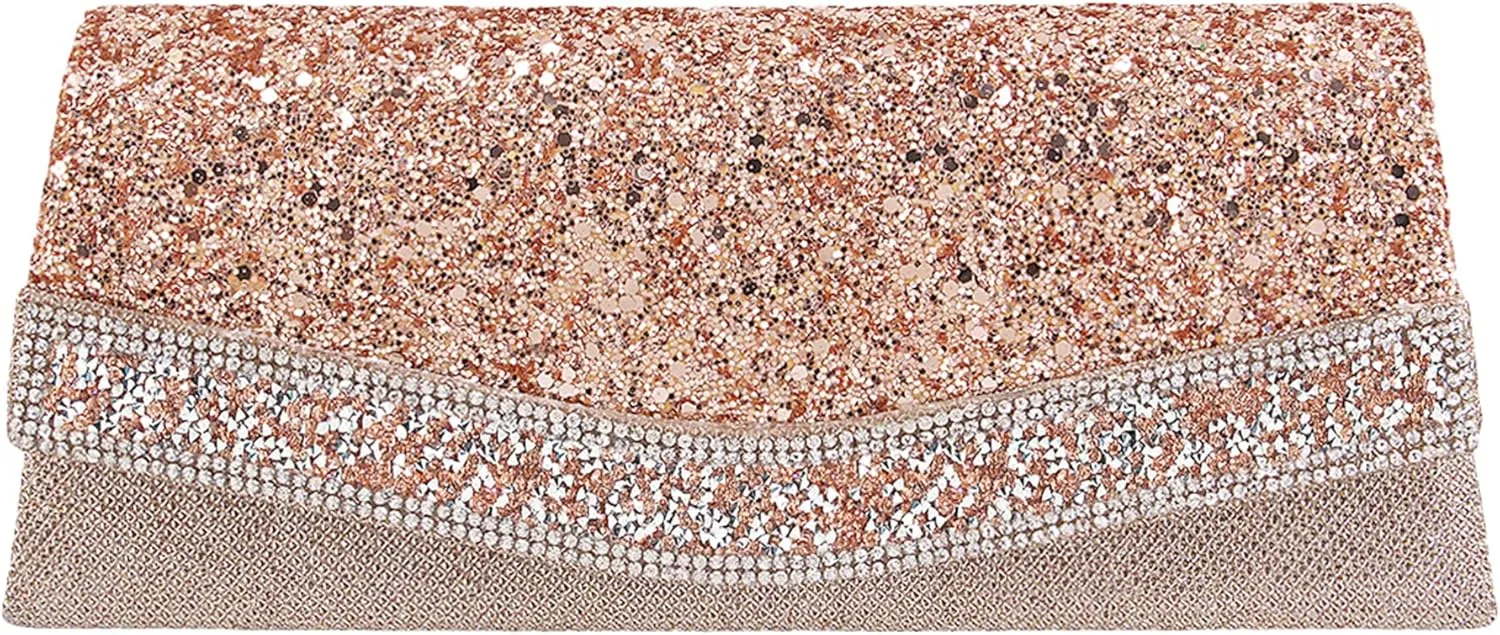 Naimo Flap Dazzling Clutch Bag Evening Bag With Detachable Chain
