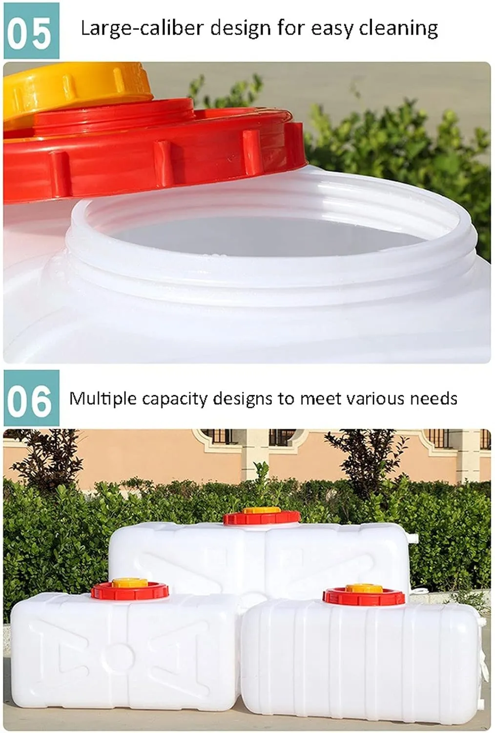 NAKAN Large Plastics Water Container Drinking Car Water Carrier Container Food Grade HDPE Raw Material for Home Camping Picnic BBQ Self-Driving Tour with Raw Material Belt(Size:80L)