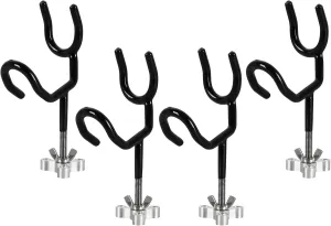 NATGAI 4 Pack 20 Degree Angle Sure Grip Steel Fishing Rod Holders, 4" Fishing Pole Holders for Boat, Ship, Yacht, PVC Dipped & Mounting Base Included, Ideal for Fishing Lovers & Professionals (4 PCS)