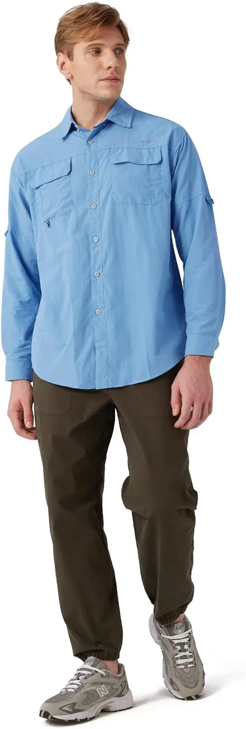 NAVISKIN Men's Sun Protection Fishing Shirts UPF 50  Long Sleeve Sun Shirts for Men PFG Hiking Travel Camping