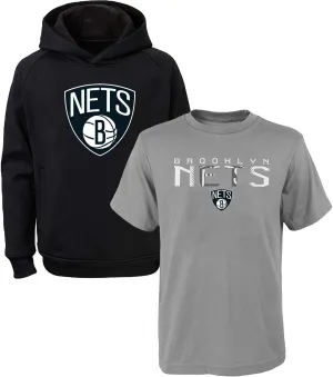 NBA Kids Youth 8-20 Team Color Polyester Performance Primary Logo Pullover Hoodie Sweatshirt and T-Shirt 2 Pack Combo Set