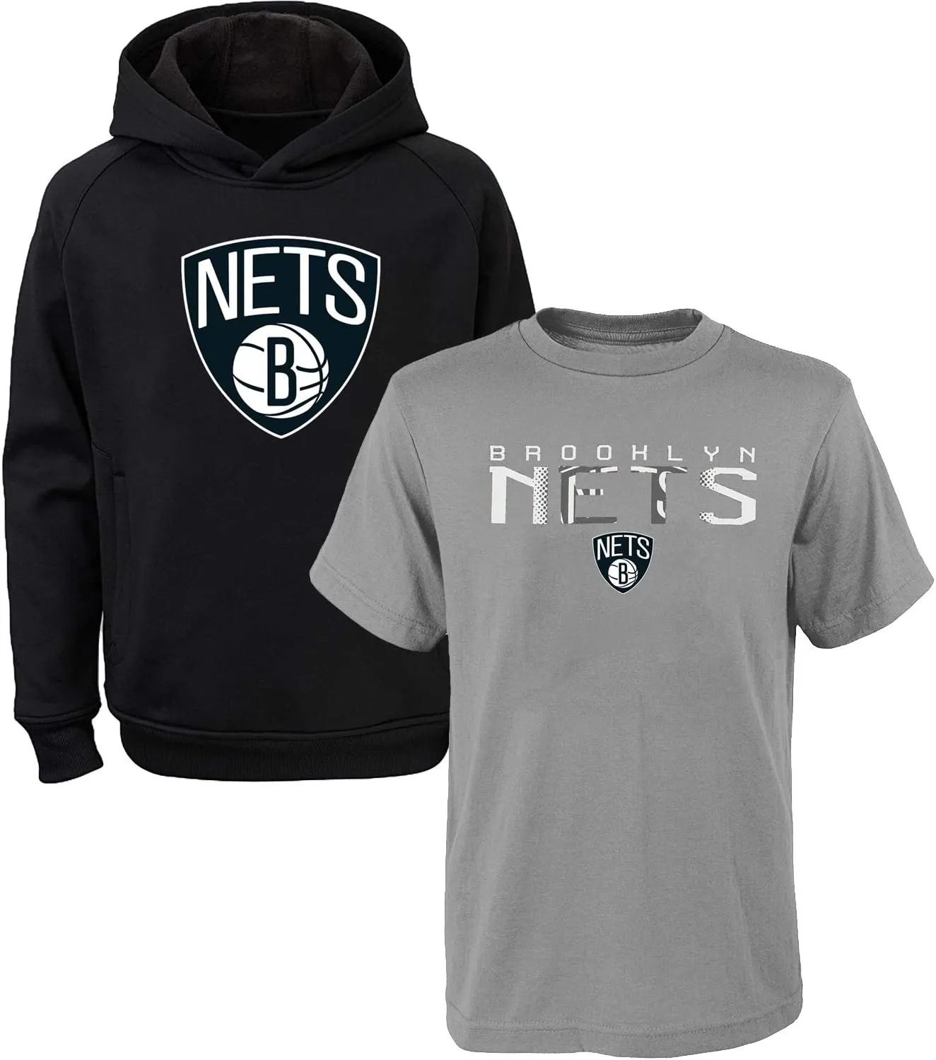 NBA Kids Youth 8-20 Team Color Polyester Performance Primary Logo Pullover Hoodie Sweatshirt and T-Shirt 2 Pack Combo Set