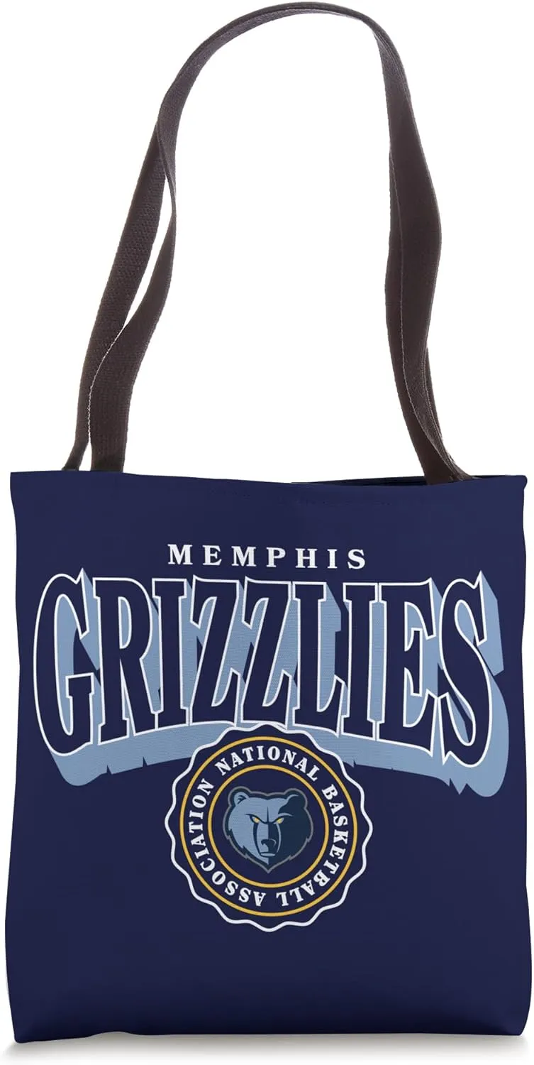 NBA - Memphis Grizzlies Arched Crest Navy Blue And White Tote Bag