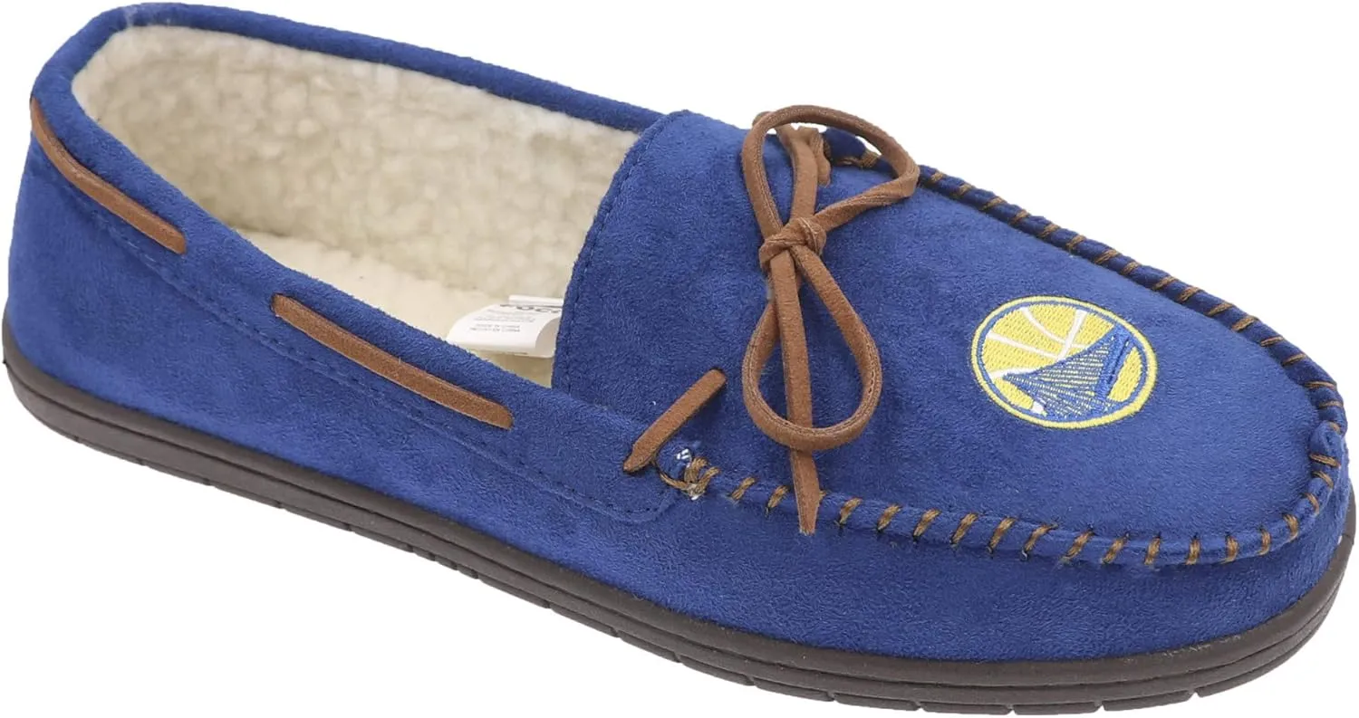 NBA mens Team Color Big Logo Moccasin Slippers