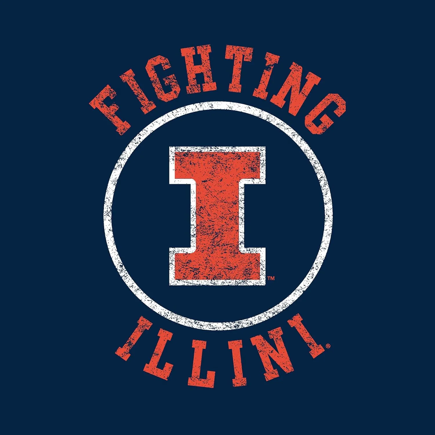 NCAA Distressed Circle Logo, Team Color Long Sleeve, College, University