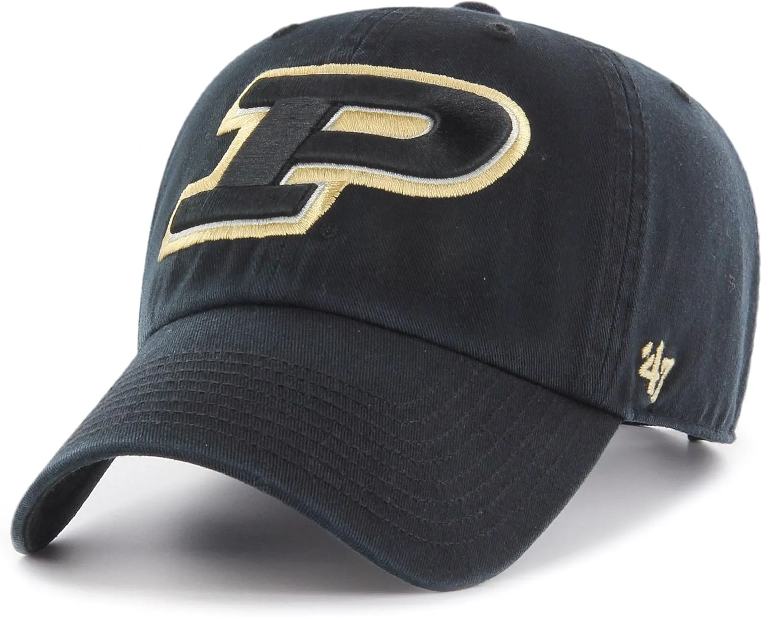NCAA Purdue Boilermakers Clean Up Adjustable Hat, One Size, Black