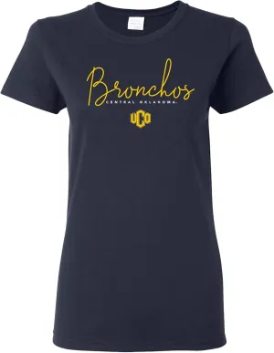 NCAA Thin Script, Team Color Womens T Shirt, College, University