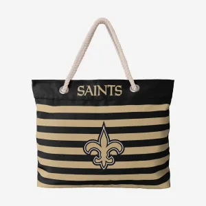 New Orleans Saints Nautical Stripe Tote Bag