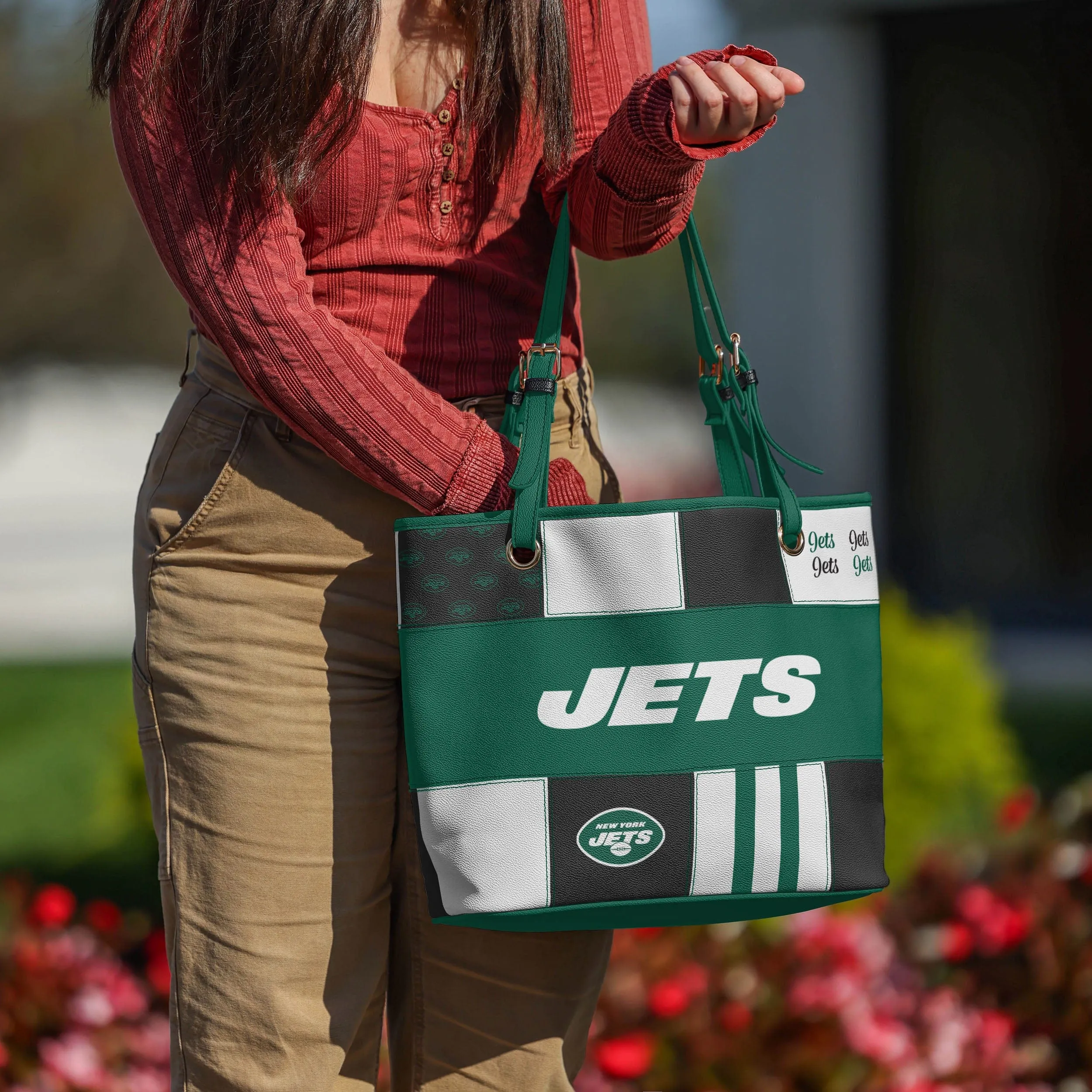 New York Jets Printed Collage Tote