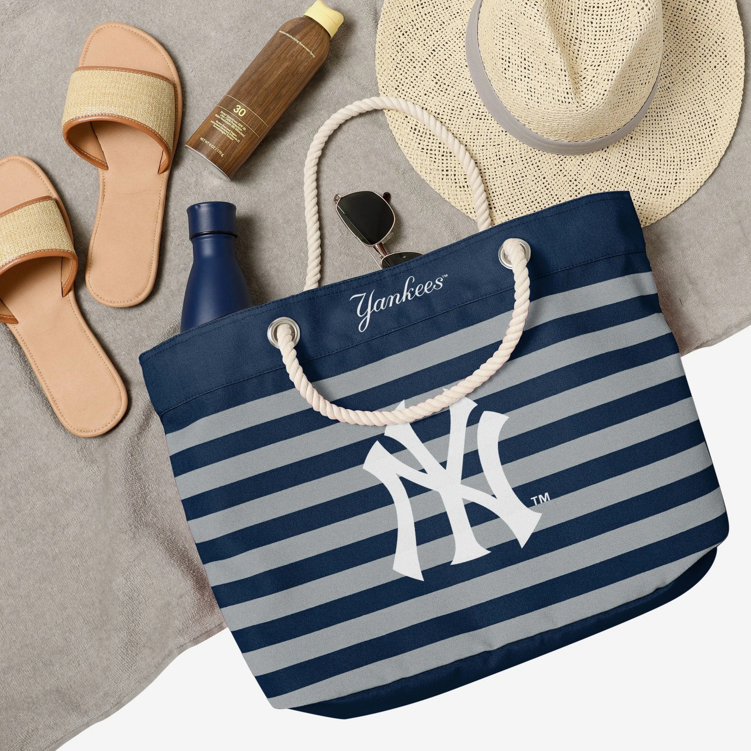 New York Yankees Nautical Stripe Tote Bag