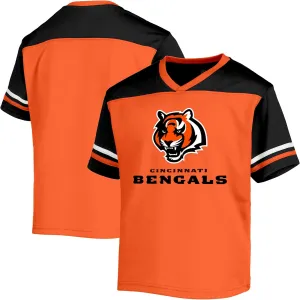 NFL Toddler 2-4 Officially Licensed Team Color V-Neck Wordmark Performance Primary Logo Jersey T-Shirt