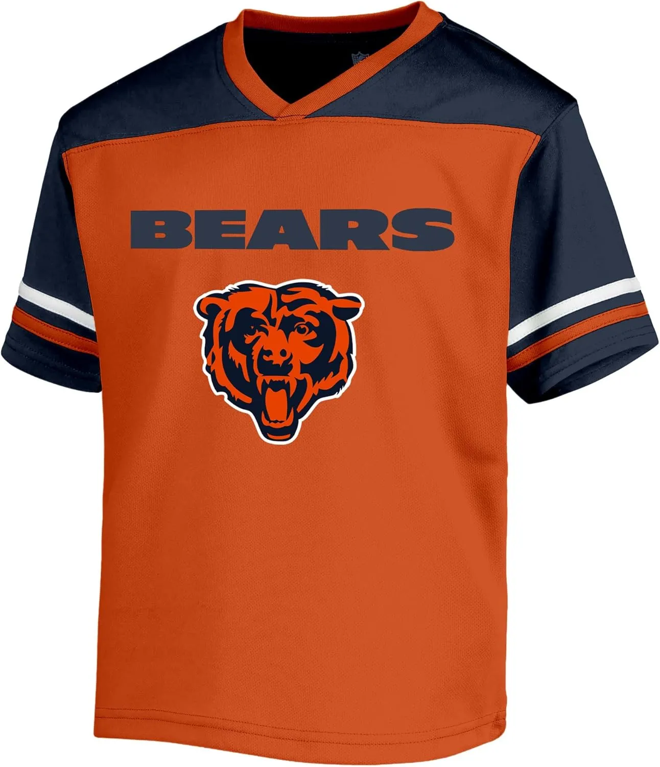 NFL Toddler 2-4 Officially Licensed Team Color V-Neck Wordmark Performance Primary Logo Jersey T-Shirt