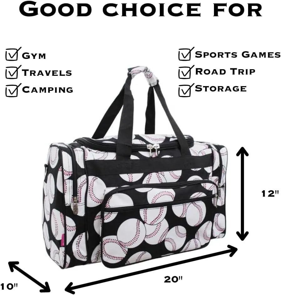 NGIL Canvas 20" inch Duffle Bag (Baseball-Black)