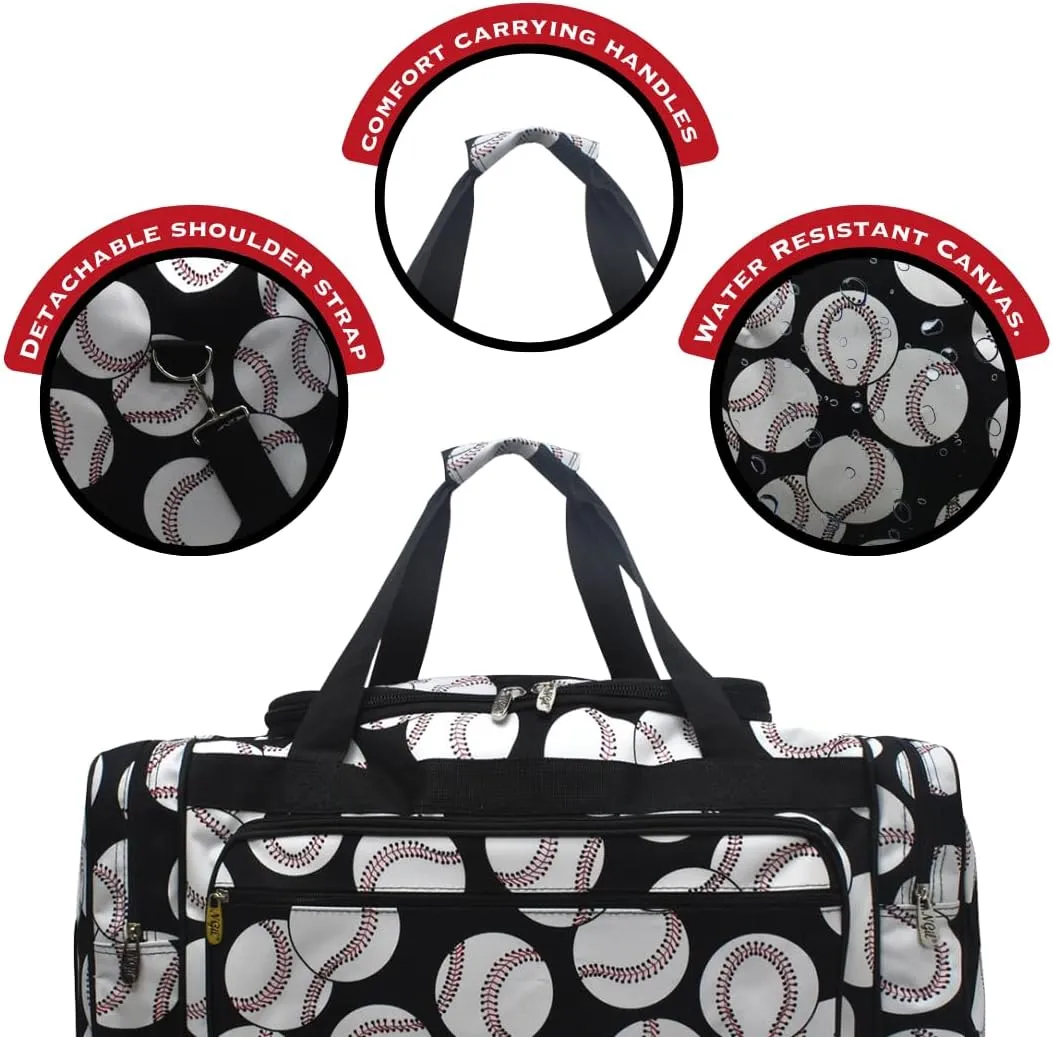 NGIL Canvas 23" inch Duffle Bag (Baseball-Black)