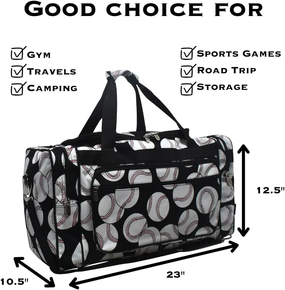 NGIL Canvas 23" inch Duffle Bag (Baseball-Black)