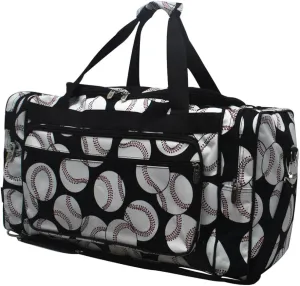 NGIL Canvas 23" inch Duffle Bag (Baseball-Black)