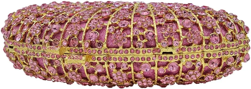Noble Women Shell Crystal Clutch Rhinestone Evening Bag Seashell Clutch Purse Diamond Handbag for Party Cocktail