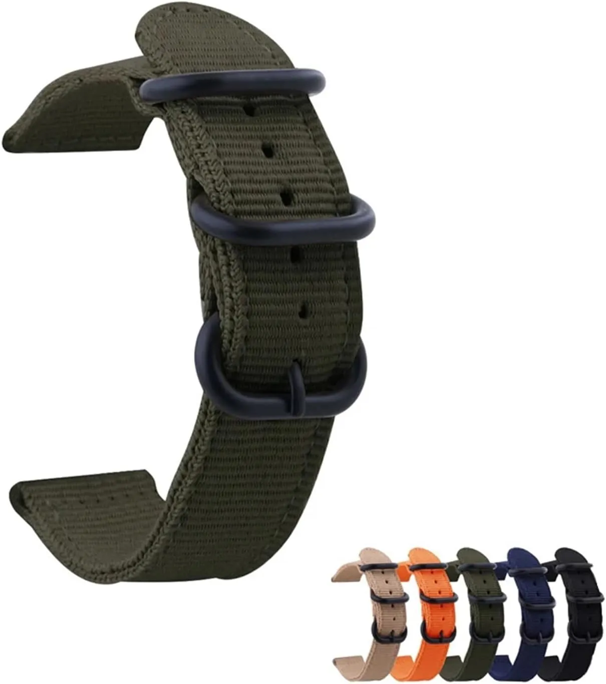 Nylon canvas watch strap 18mm 20mm 22mm 24mm circular buckle woven watchband Universal Clock Accessories Bracelet