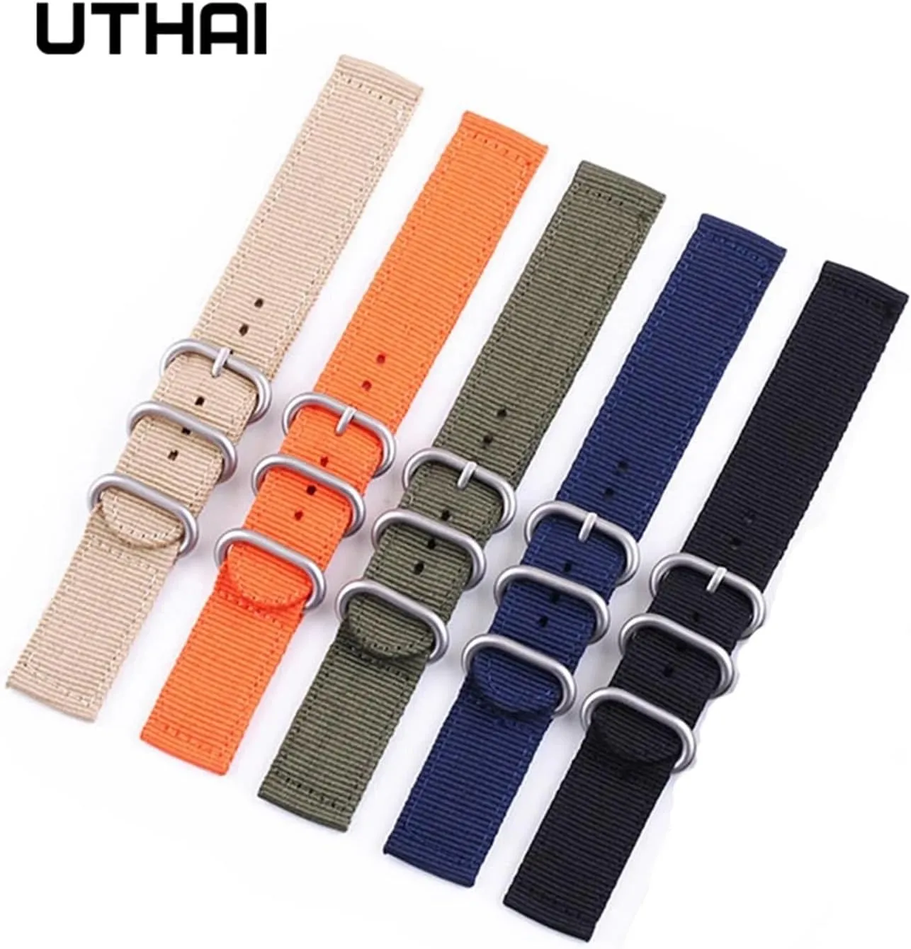 Nylon canvas watch strap 18mm 20mm 22mm 24mm circular buckle woven watchband Universal Clock Accessories Bracelet