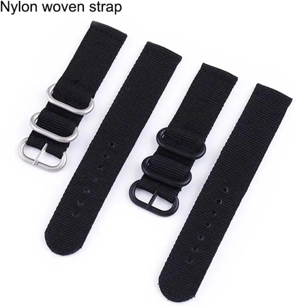 Nylon canvas watch strap 18mm 20mm 22mm 24mm circular buckle woven watchband Universal Clock Accessories Bracelet