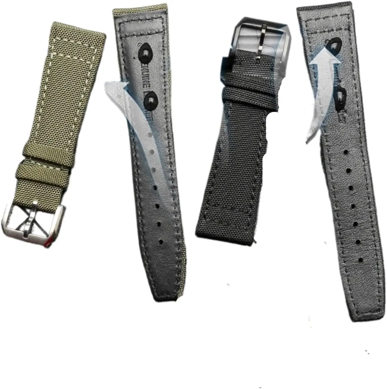 Nylon Canvas Watchband Compatible With IWC PILOT Portugal Fabric 20MM 21MM 22MM Leather Watch Strap Black Armygreen Men's Cowhide Wristband