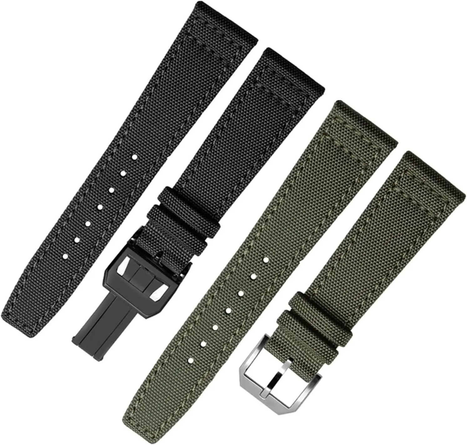 Nylon Canvas Watchband Compatible With IWC PILOT Portugal Fabric 20MM 21MM 22MM Leather Watch Strap Black Armygreen Men's Cowhide Wristband