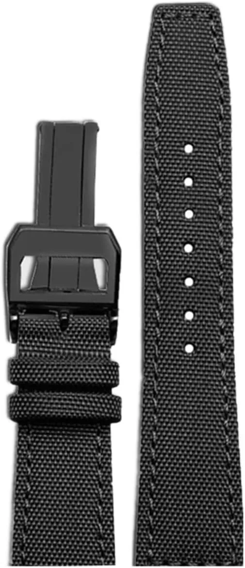Nylon Canvas Watchband Compatible With IWC PILOT Portugal Fabric 20MM 21MM 22MM Leather Watch Strap Black Armygreen Men's Cowhide Wristband