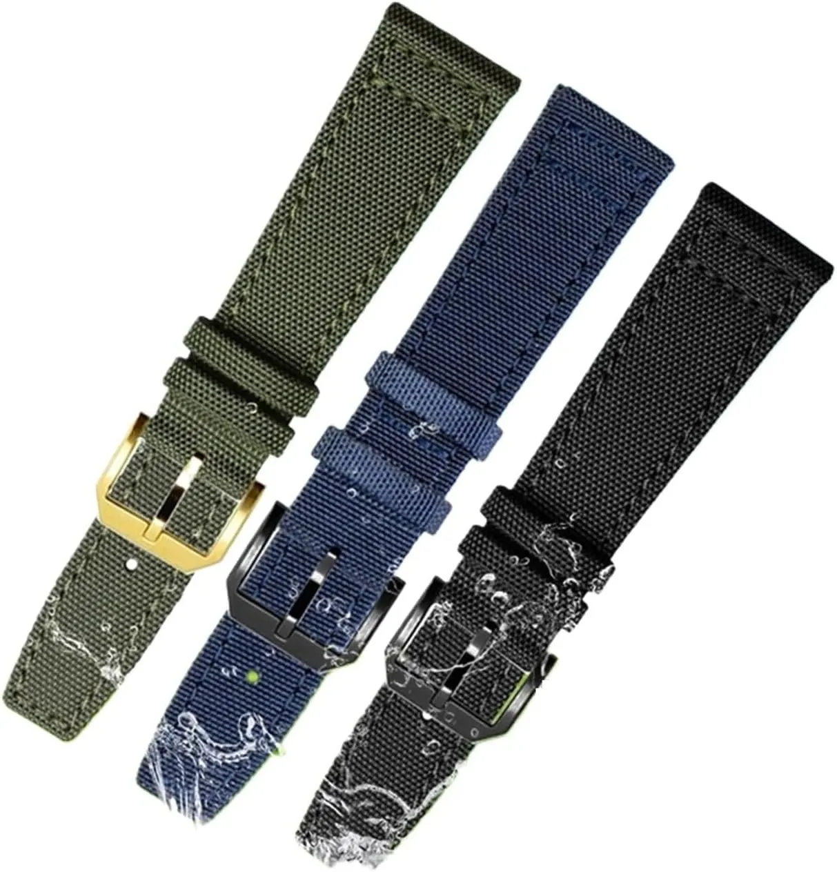 Nylon Canvas Watchband Compatible With IWC PILOT Portugal Fabric 20MM 21MM 22MM Leather Watch Strap Black Armygreen Men's Cowhide Wristband