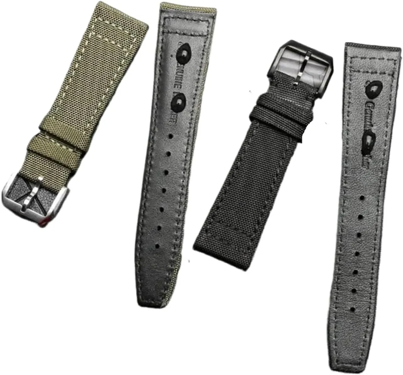 Nylon Canvas Watchband Compatible With IWC PILOT Portugal Fabric 20MM 21MM 22MM Leather Watch Strap Black Armygreen Men's Cowhide Wristband