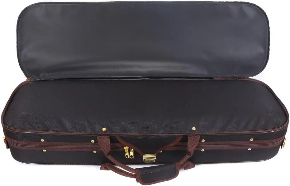 Oblong Violin Case 4/4 Full Size Violin Case Hard Violin Bags & Cases with 2 bow holder & Hygrometer & 2 Adjustable Back Straps 4/4 Violin Cases Backpack ca.1.62 kg(Style 3)