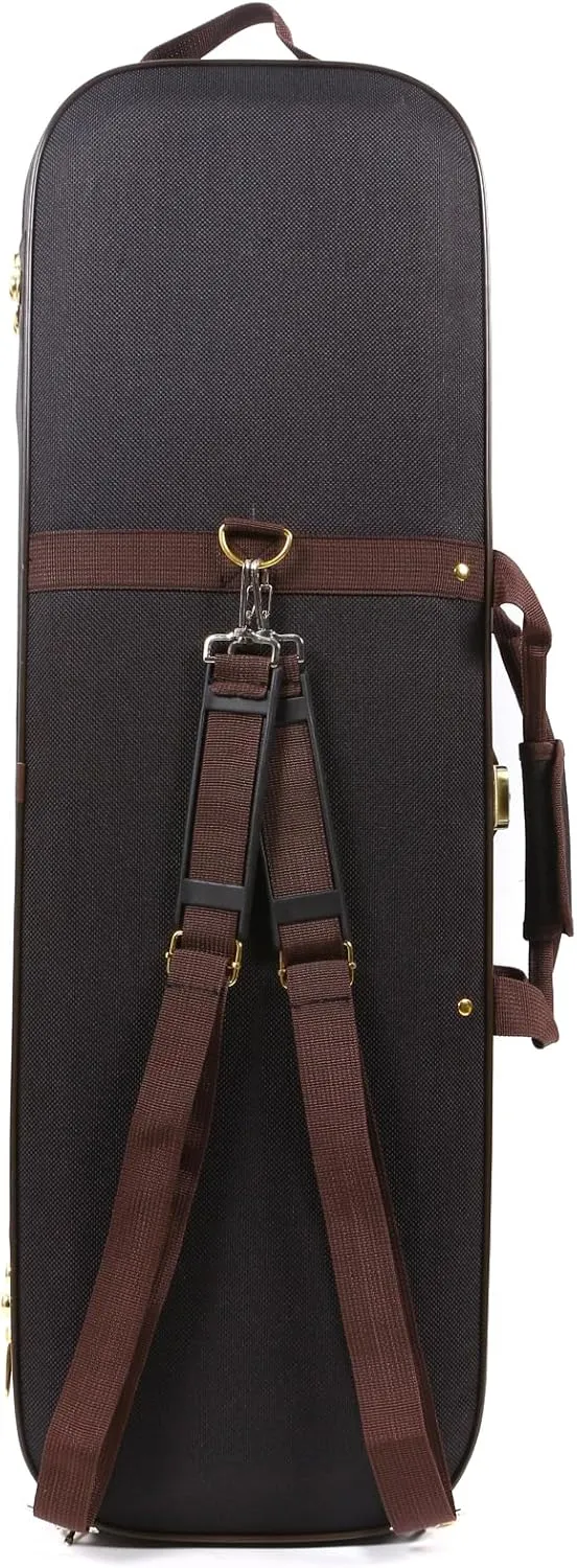 Oblong Violin Case 4/4 Full Size Violin Case Hard Violin Bags & Cases with 2 bow holder & Hygrometer & 2 Adjustable Back Straps 4/4 Violin Cases Backpack ca.1.62 kg(Style 3)
