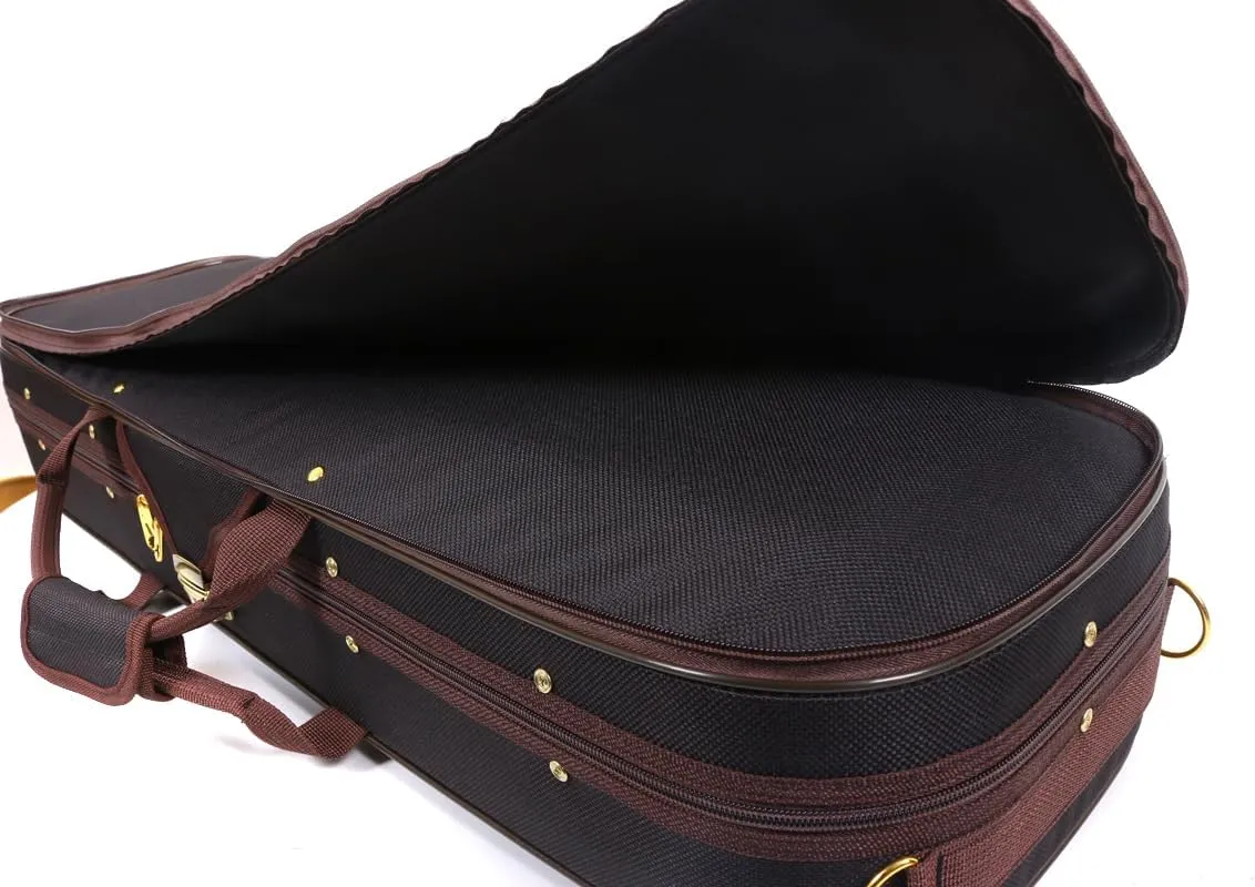 Oblong Violin Case 4/4 Full Size Violin Case Hard Violin Bags & Cases with 2 bow holder & Hygrometer & 2 Adjustable Back Straps 4/4 Violin Cases Backpack ca.1.62 kg(Style 3)