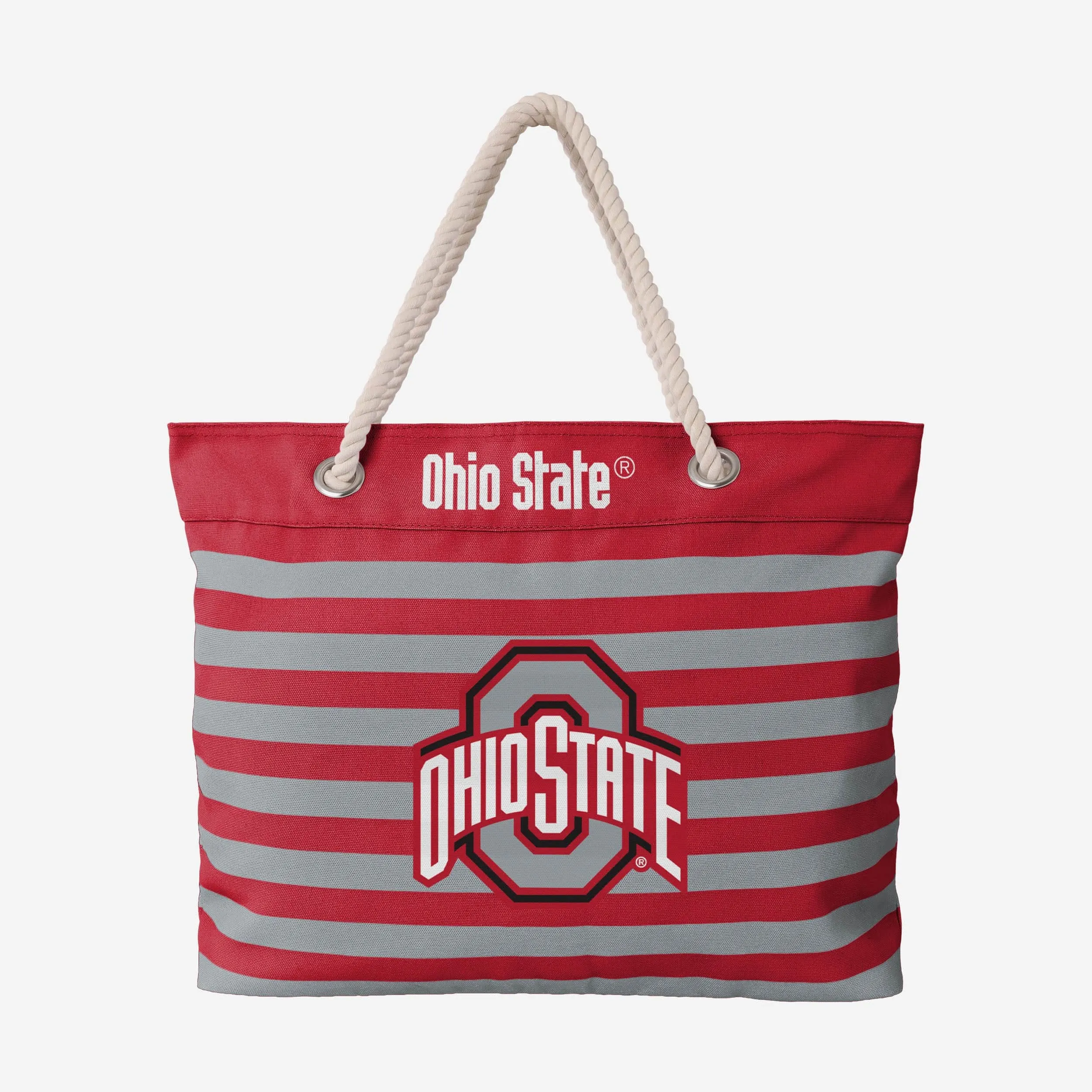 Ohio State Buckeyes Nautical Stripe Tote Bag