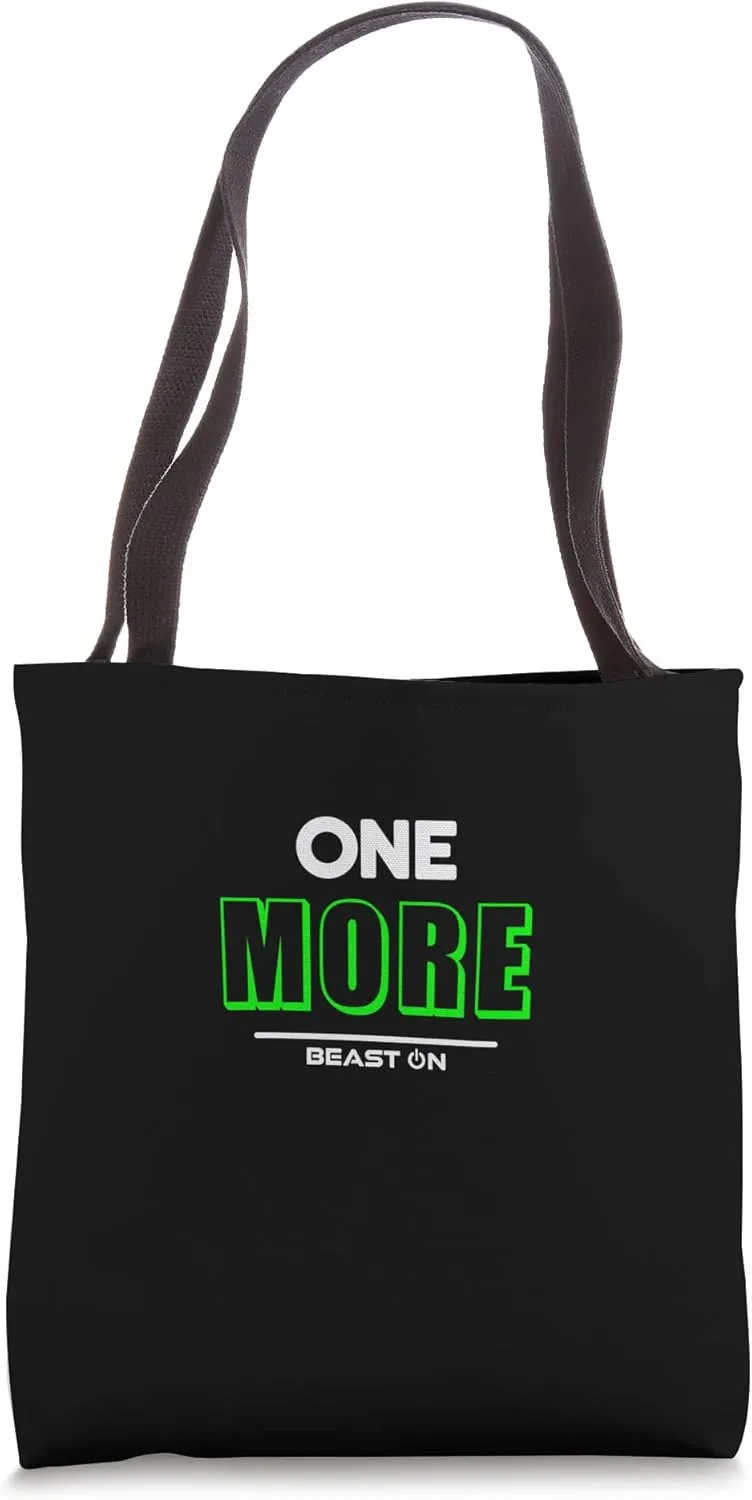 One More Green Bodybuilding Fitness Motivation Gym Sayings Tote Bag