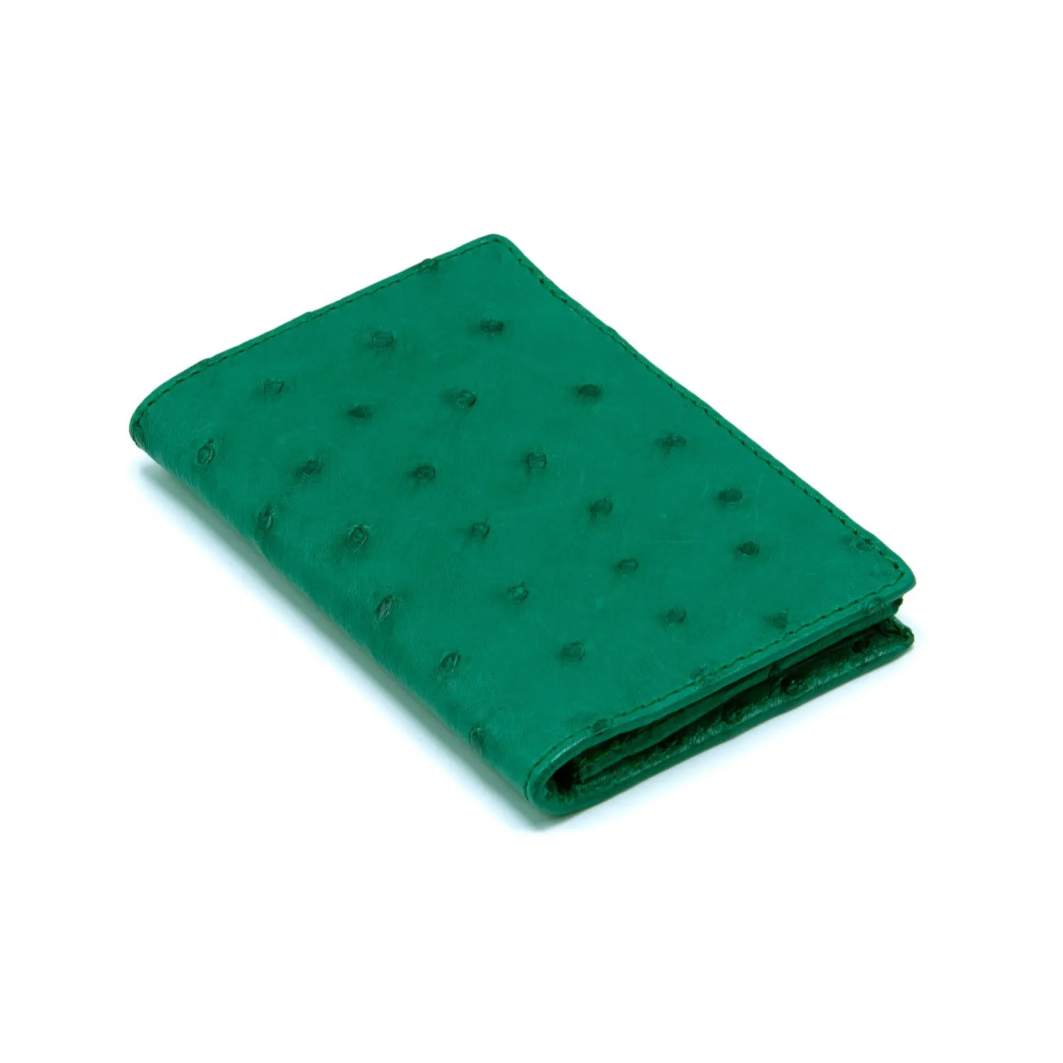 Ostrich Leather Business Card Holder Wallet