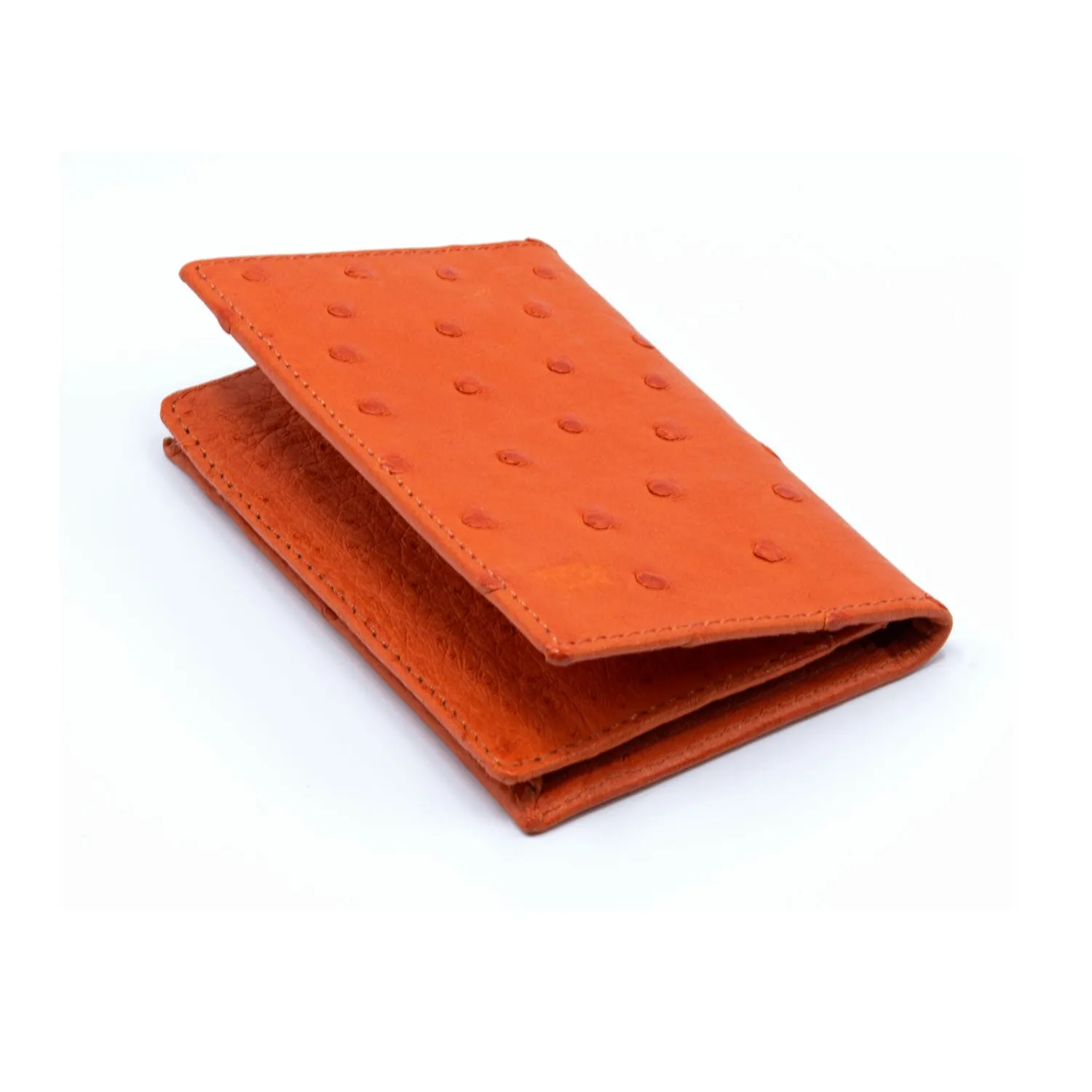 Ostrich Leather Business Card Holder Wallet